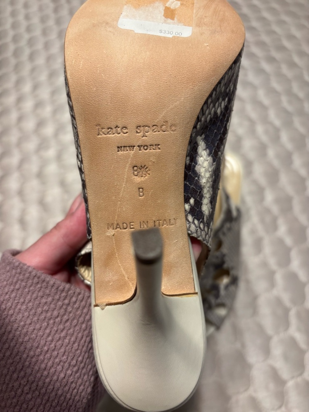 Kate Spade Snakeskin Lace-Up Slingback Heels 8.5 Made in Italy $330 NEW - Picture 10 of 11
